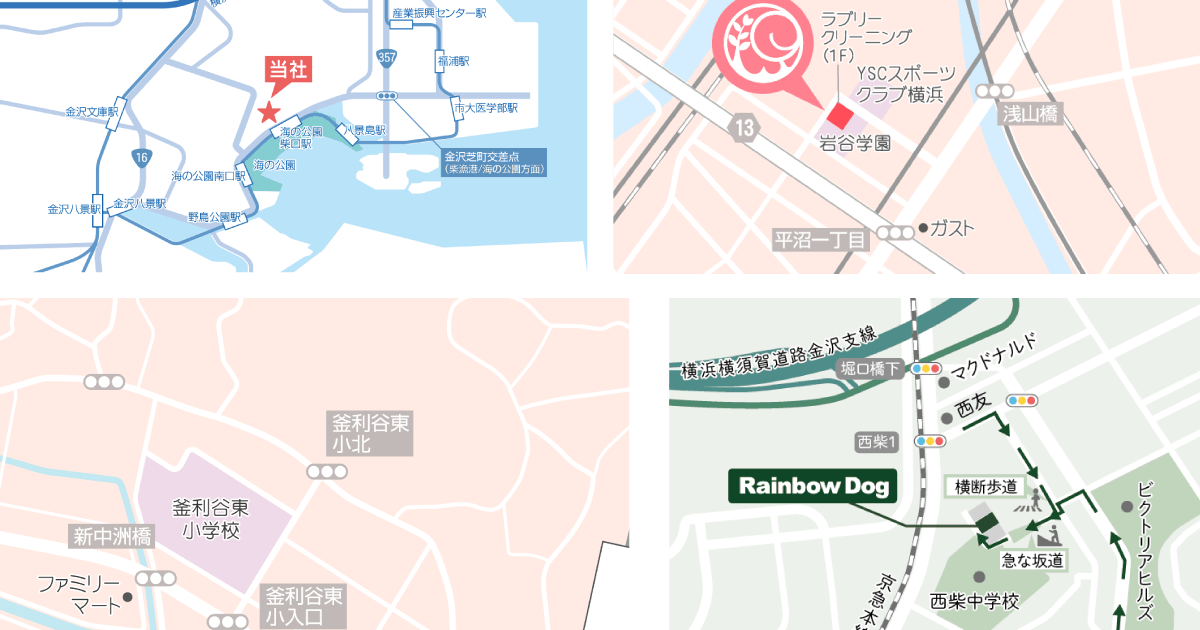 地図もデザインの一部に。アクセスページへの小さなこだわり