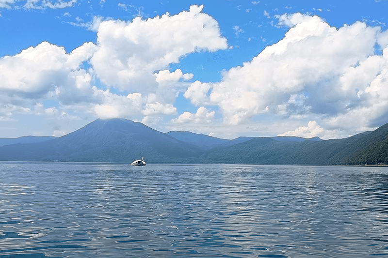 支笏湖の湖畔