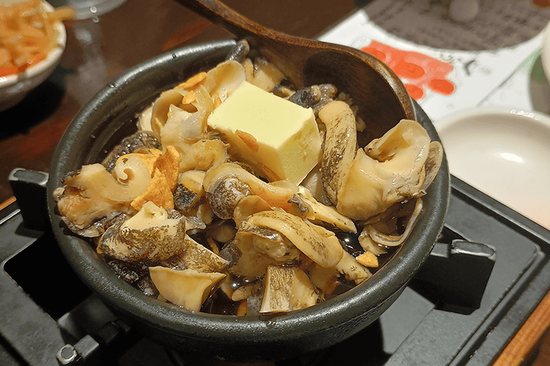 海さくらのつぶ貝バター焼き